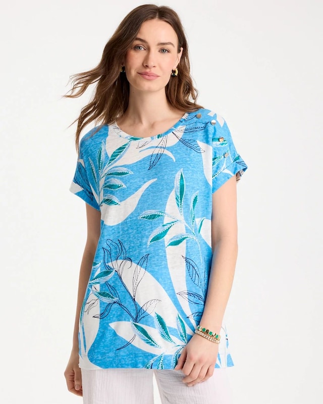 Printed Linen Button Tunic - image 1